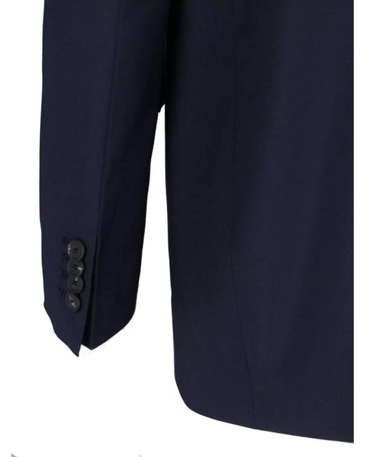Tagliatore Blue Lapel Single-Breasted Cuffs Pockets