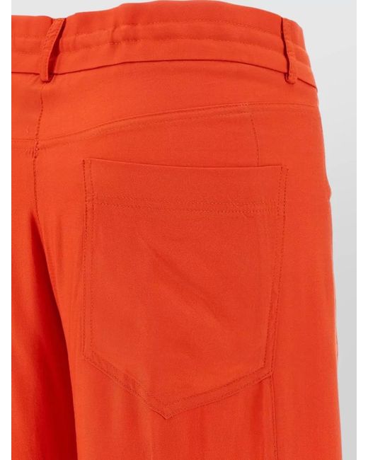 Nude Viscose Pants Tailored Belt Loops Pockets