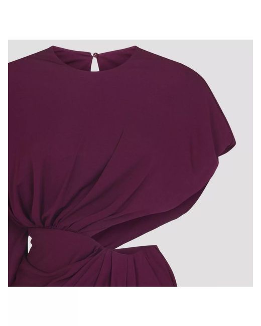 Giambattista Valli Purple Draped Asymmetric Maxi Dress