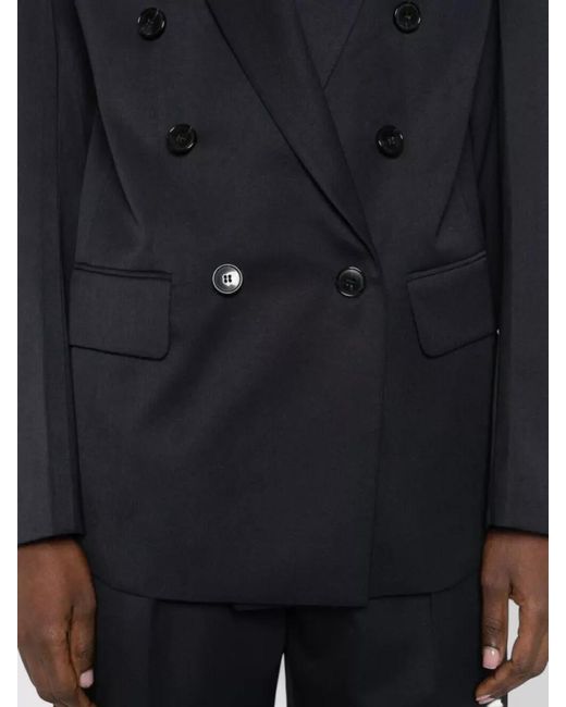 Victoria Beckham Blue Double-Breasted Tailored Blazer