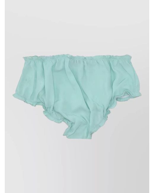 Vivetta Blue Bow Detail Underwear Ruffle Trim Waistband