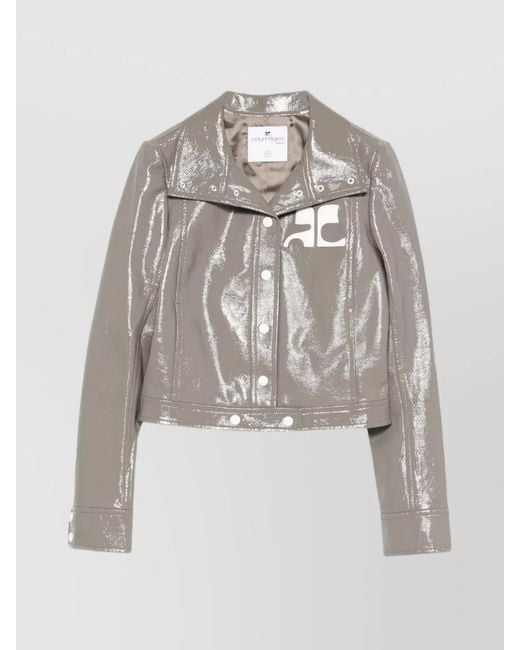 Courreges White Vinyl Cropped Jacket