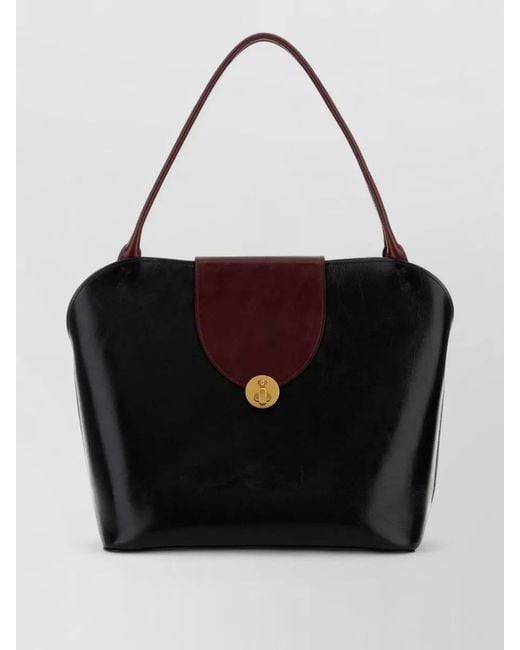 Versace Black Leather Shopping Bag Structured Shape Top Handle