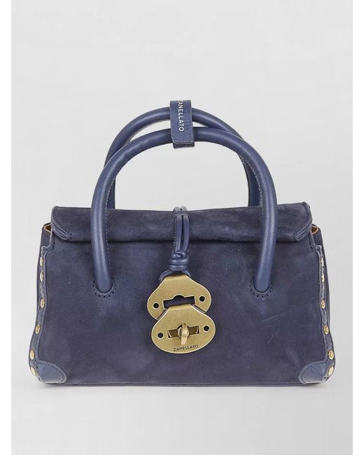 Zanellato Blue Dotta Cashmere Baby Bag Shoulder Style