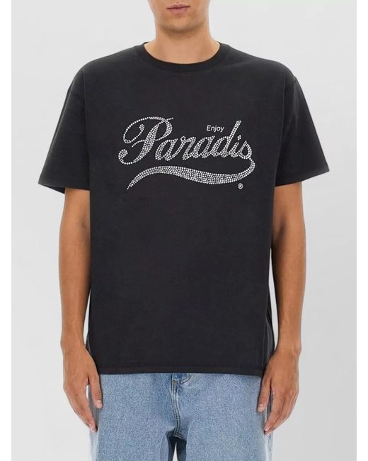3.PARADIS Blue Coca Cola Logo Crew Neck T Shirt for men