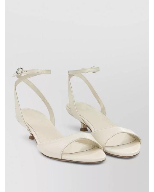 Aeyde Natural Nappa Leather Heeled Sandals