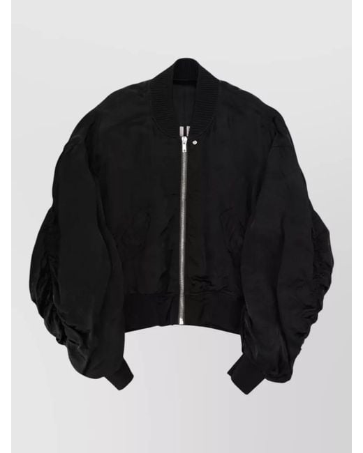 Rick Owens Black Nylon Oversized Bomber Jacket
