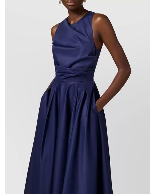 Elisabetta Franchi Blue Cotton Midi Dress