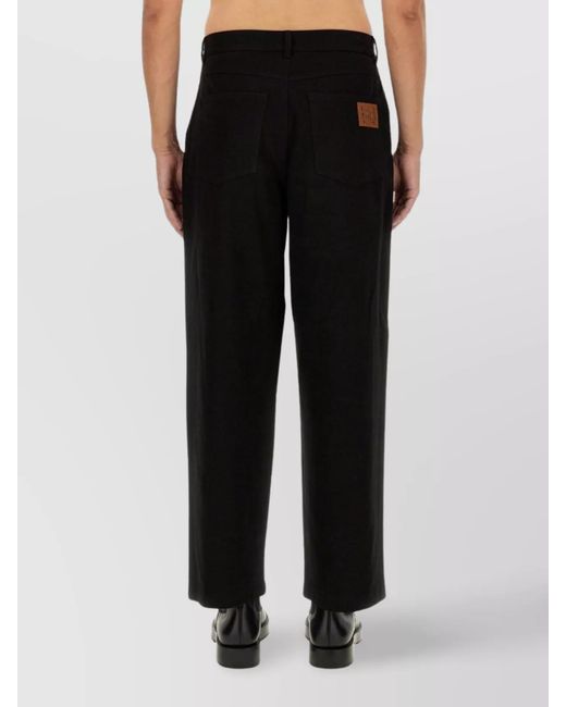 Moschino Black Regular-Fit Straight-Leg Trousers for men