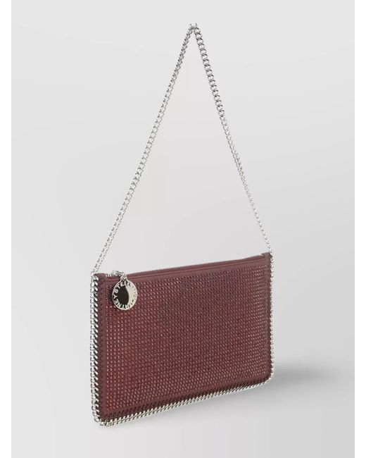 Stella McCartney Purple Falabella Crystal-Embellished Shoulder Bag