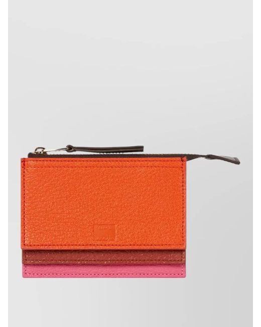 Paul Smith Orange Concertina Card Holder Color Block Design for men