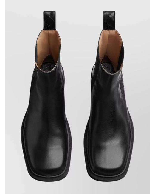 Bottega Veneta Black Leather Chelsea Boots for men