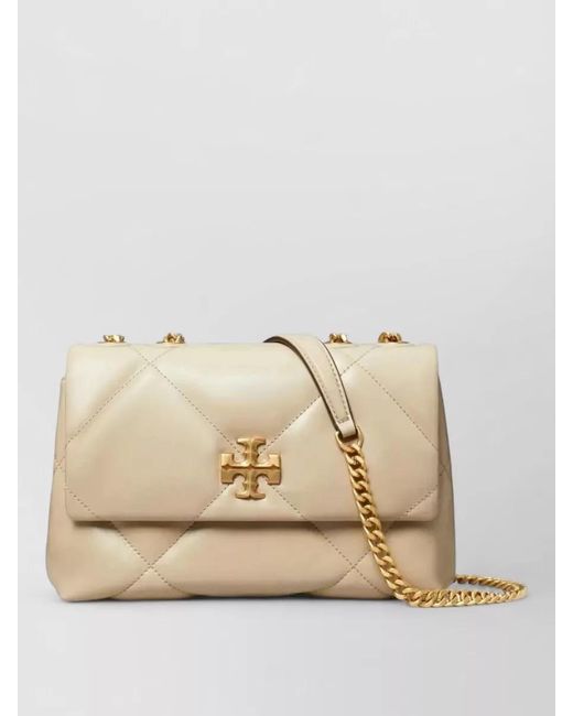 Tory Burch Natural Kira Small Diamond Quilt Chain Shoulder Bag