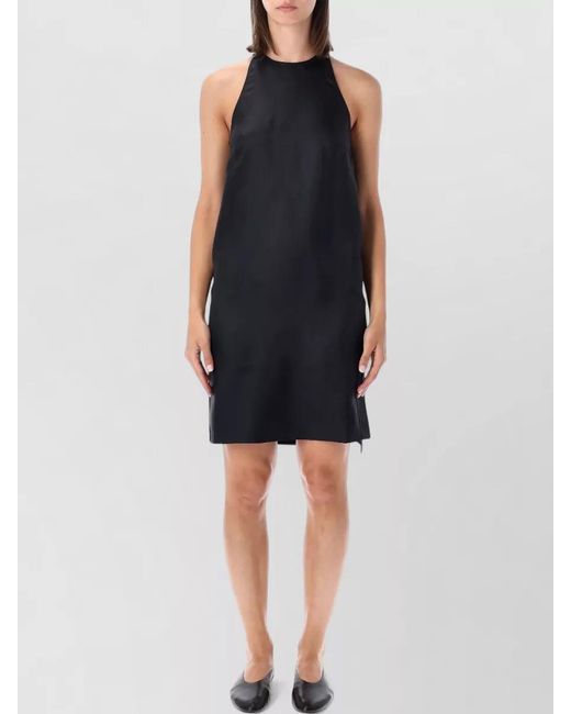 Loulou de Saison Black Bruna Halter Backless Lightweight Mini Dress