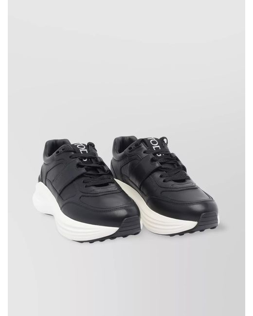 Tod's Gray Leather Low-Top Sneakers