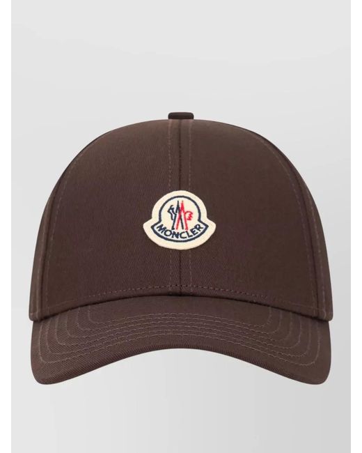 Moncler Brown Logo Cotton Cap for men
