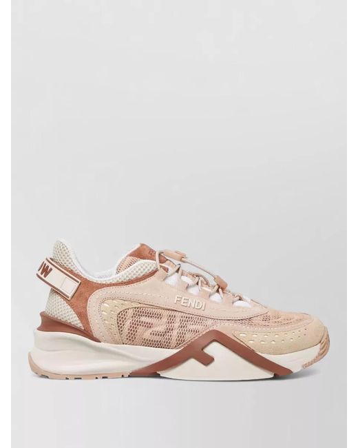 Fendi Pink Paneled Low-Top Sneakers