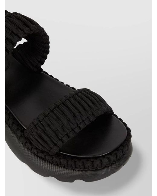 Moncler Black Braided Sandals