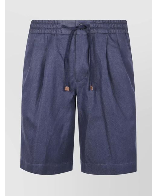 Incotex Blue Regular-Fit Tailored Shorts for men