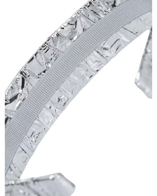 MM6 by Maison Margiela White Metallic Textured Design Hair Accessory Set