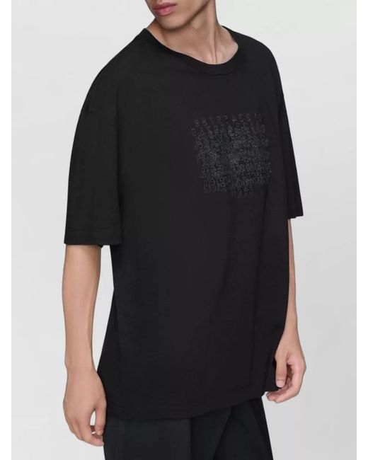 Maison Margiela Black Logo Cotton T Shirt Graphic Print for men