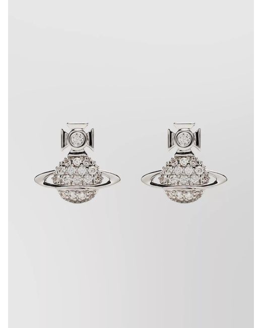 Vivienne Westwood Metallic Crystal Orb Stud Earrings