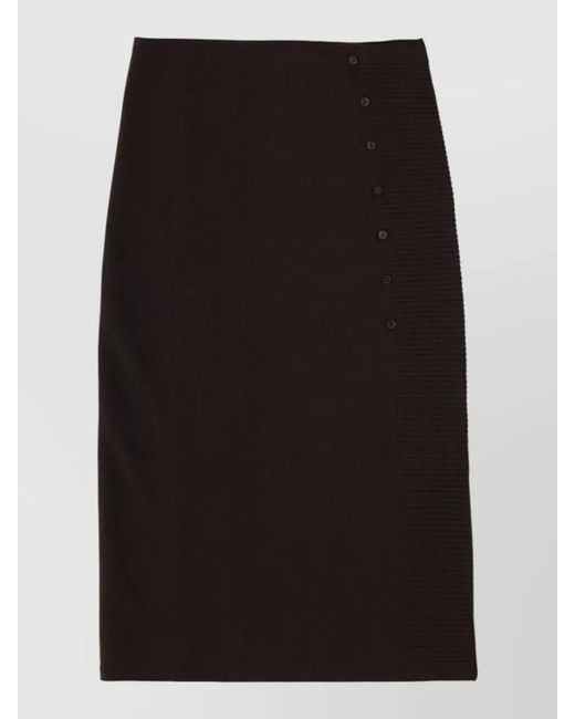 Paloma Wool Black Knit Skirt Button Detail Ribbed Texture