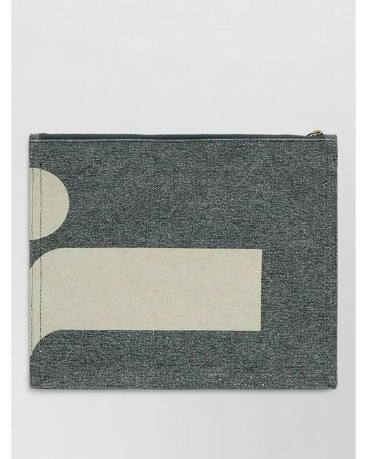 Isabel Marant Gray Cotton Clutch Bag