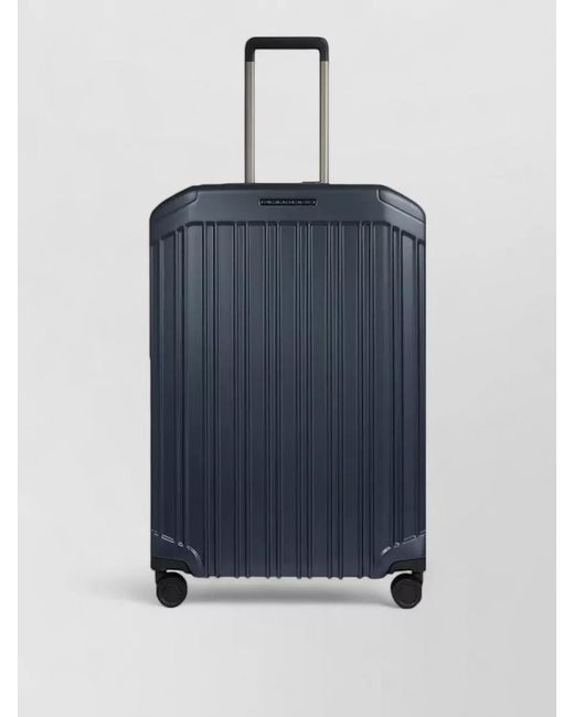 Piquadro Blue Medium Trolley Hard Shell Four Wheels