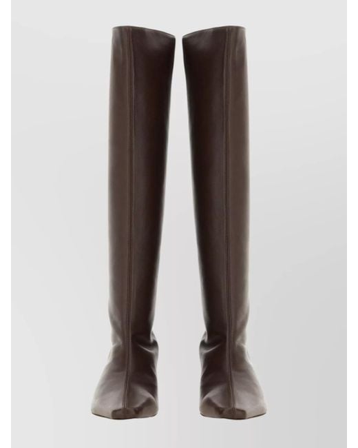 Staud Brown Leather Pointed-Toe Boots