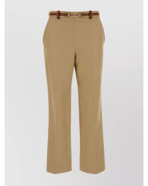 Gucci Natural Cotton Tailored Trousers
