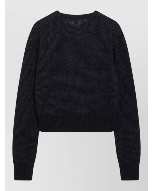 Chloé Natural Alpaca Silk Cropped Crewneck Sweater