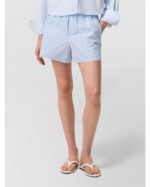 AMI White Striped Cotton Chino Shorts for men