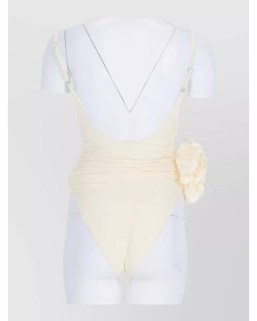 Magda Butrym White Rose Embroidered Swimsuit