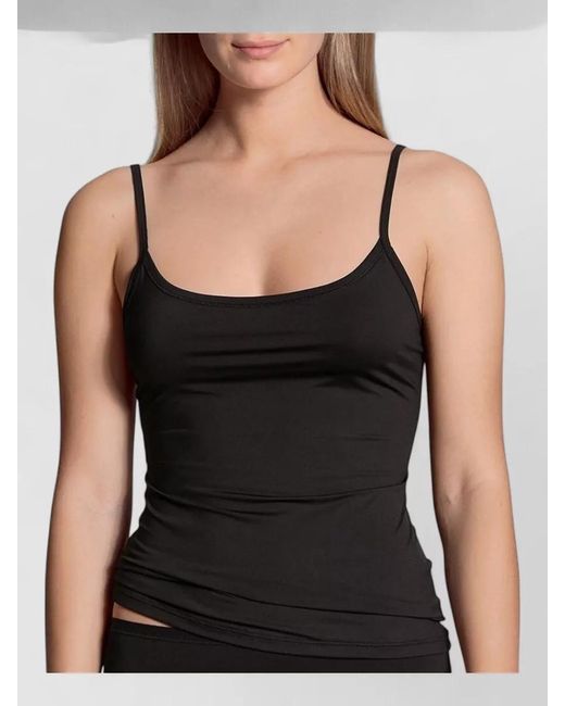 Calida Black Top Adjustable Straps Fitted Silhouette