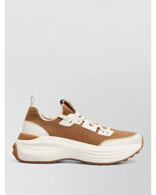 Tod's Natural Silk Low-Top Sneakers