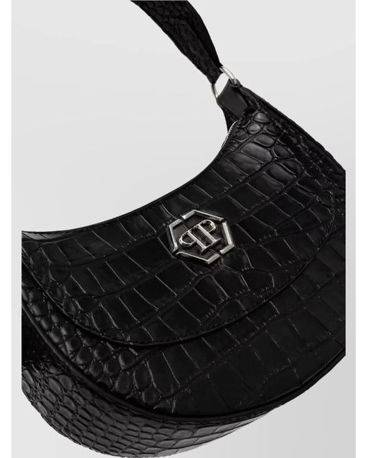 Philipp Plein Black Leather Shoulder Bag