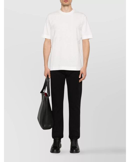 Emporio Armani White Cotton Logo-Print Crew-Neck T-Shirt for men