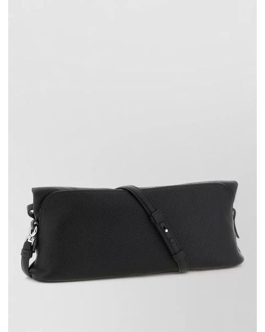 Maison Margiela Black Soft 5Ac Leather Clutch Bag Strap