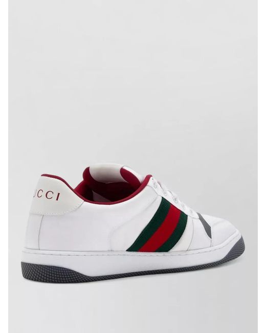 Gucci White Nylon Lace-Up Sneakers for men