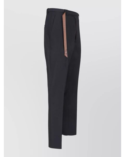 DIESEL Blue Tapered Leg Trousers Belt Loops Leather Detail for men