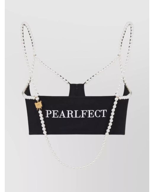 Moschino White Tank Top With Lock Detail