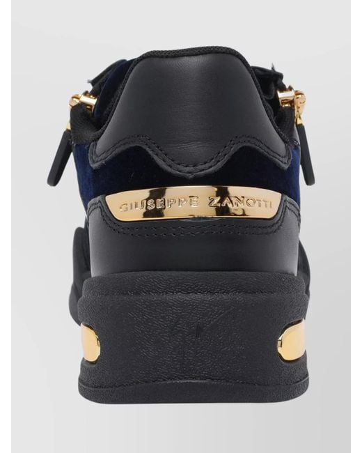 Giuseppe Zanotti Black Low Top Sneakers With Round Toe And Accents for men