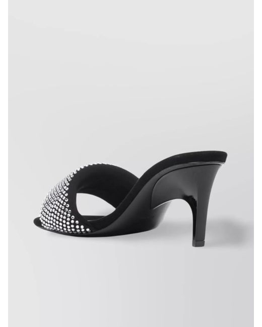 The Attico Black Crystal Embellished Mules