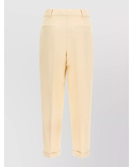 Fendi Natural Silk Tailored Trousers