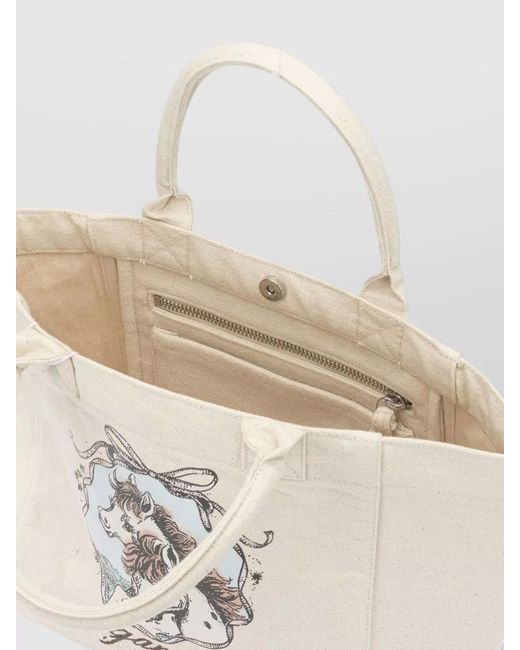 Ganni White Easy Pony Medium Tote Bag Shoulder
