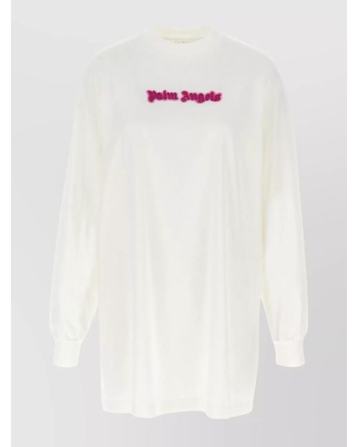 Palm Angels Purple & White Cotton Dress main image 1