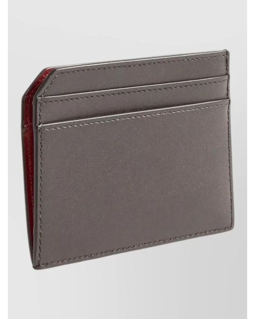 Saint Laurent Black Paris Leather Open Card Key Holder for men