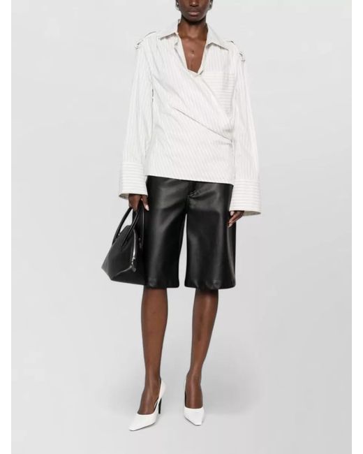 IRO White Striped Cotton Wrap Shirt