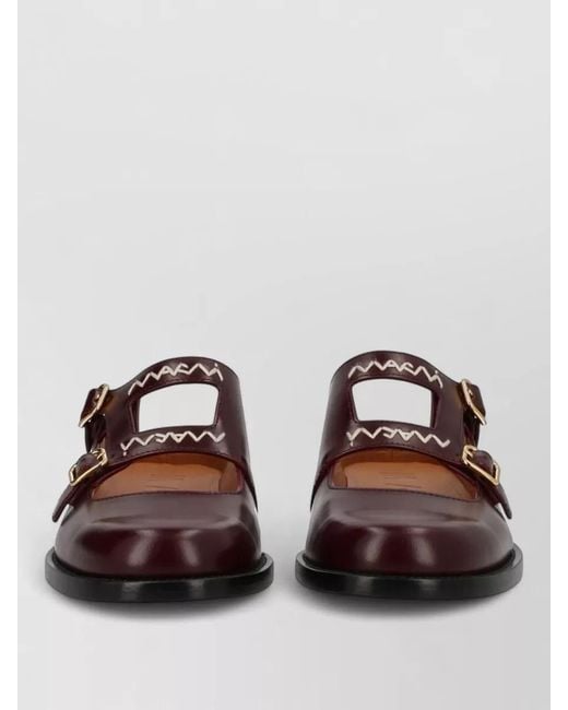 Marni Brown Bambi 3.0 Moccasin Mules Cutout Embroidery